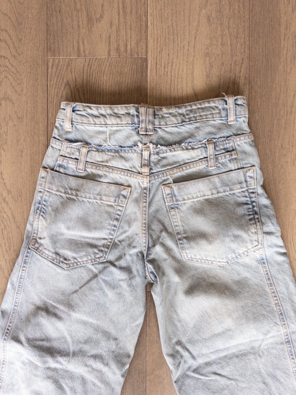 Zara Double Waistband Wide Leg Cropped Jeans Size 26 - Picture 7 of 7